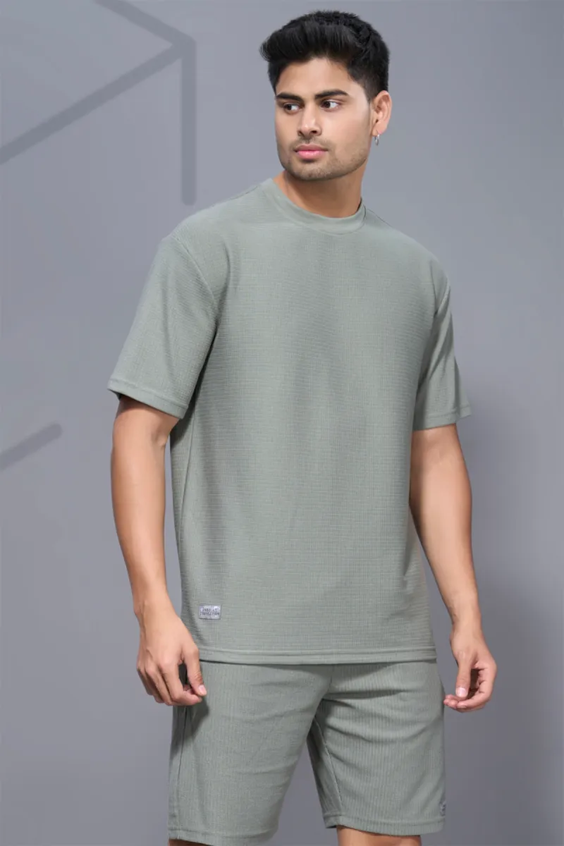 Men's Cotton Tshirt & Shorts Co-Ords CLMCS01GREE44