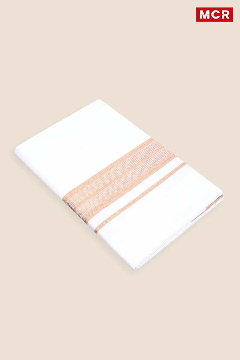 Men's Cotton Fancy Border Single Dhoti - 2 Mtr CLMDH30BRO2MTR