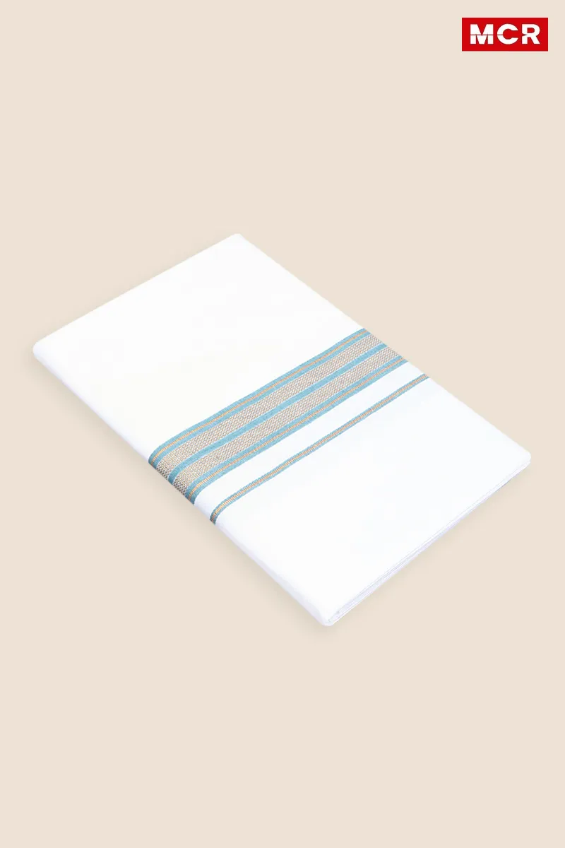 Men's Cotton Fancy Border Single Dhoti - 2 Mtr CLMDH30GRE2MTR