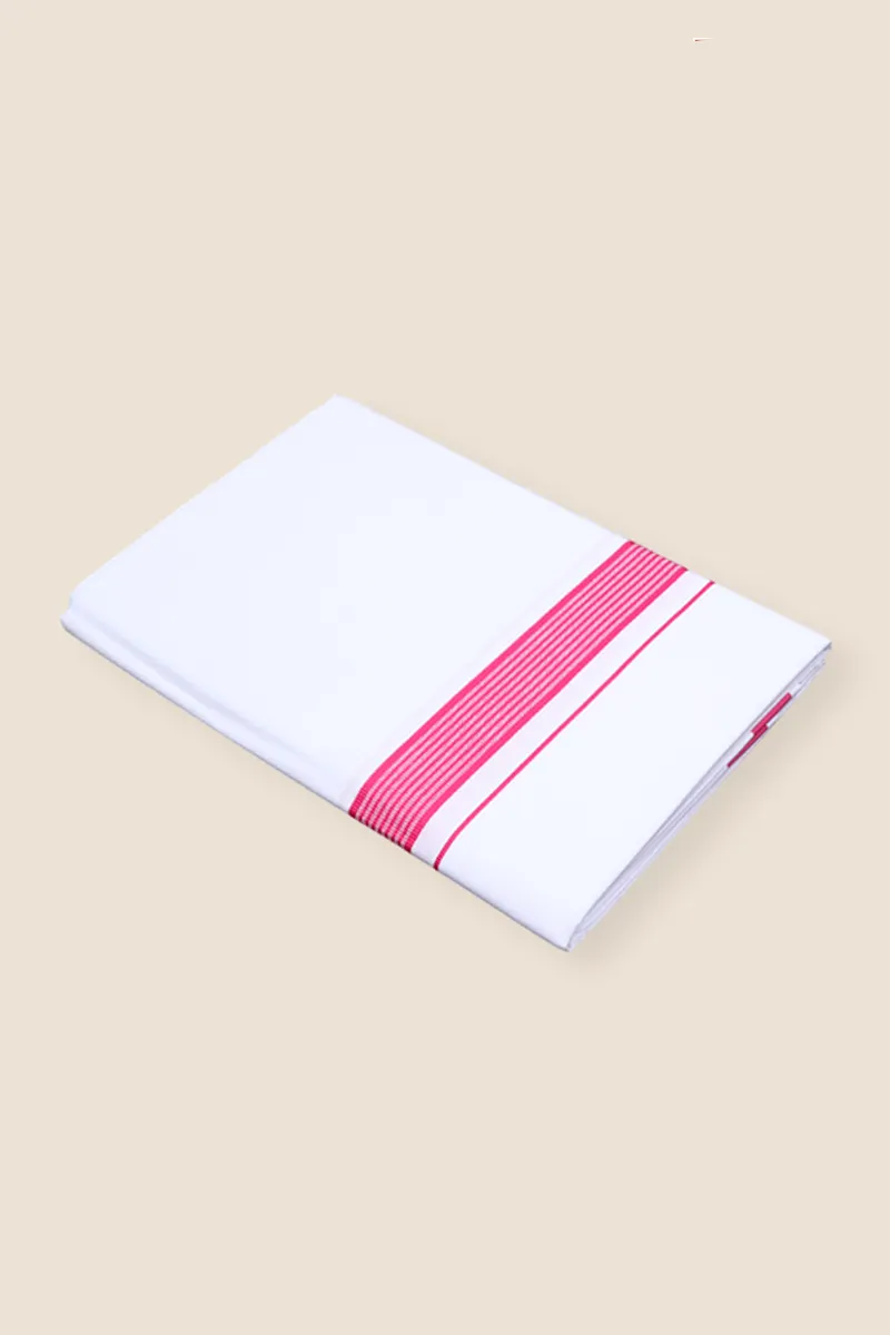Men's Cotton Solid Dhoti with Fancy Border - 2 MTR CLMDH63DEE2MTR