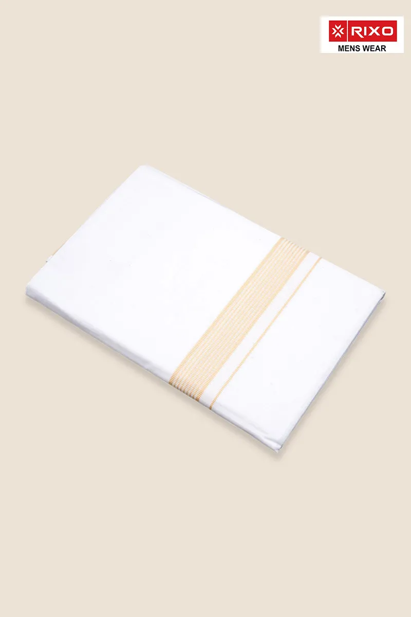 Men's Cotton Solid Dhoti with Fancy Border - 2 MTR CLMDH63LIG2MTR