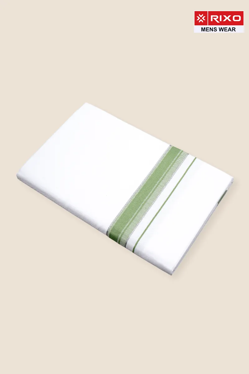 Men's Cotton Solid Dhoti with Fancy Border - 1.90 MTR CLMDH64LIG19MTR