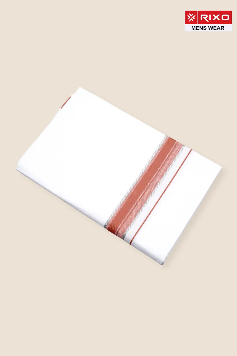 Men's Cotton Solid Dhoti with Fancy Border - 1.90 MTR CLMDH64RUS19MTR