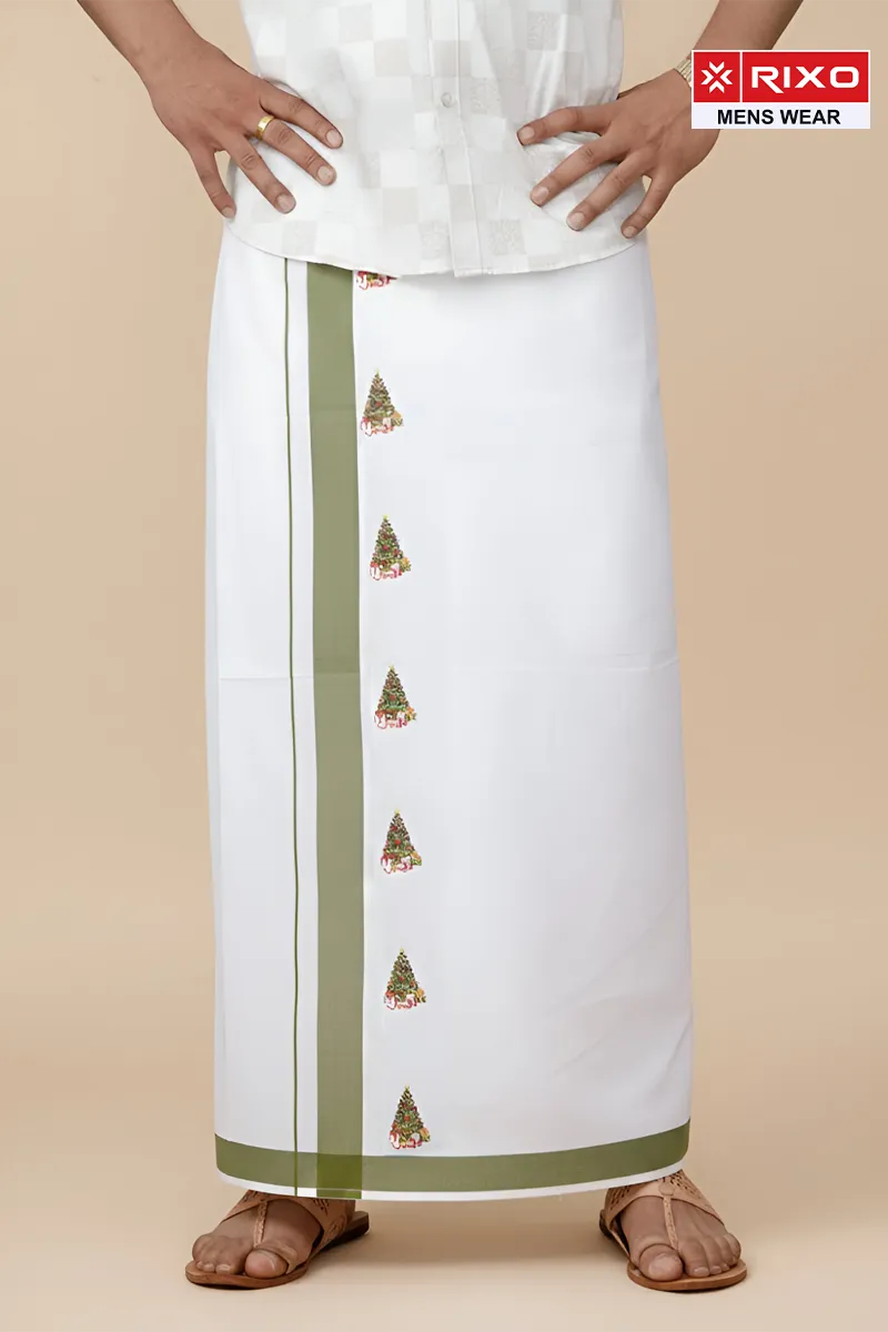 Men's Cotton Dhoti with Christmas Theme