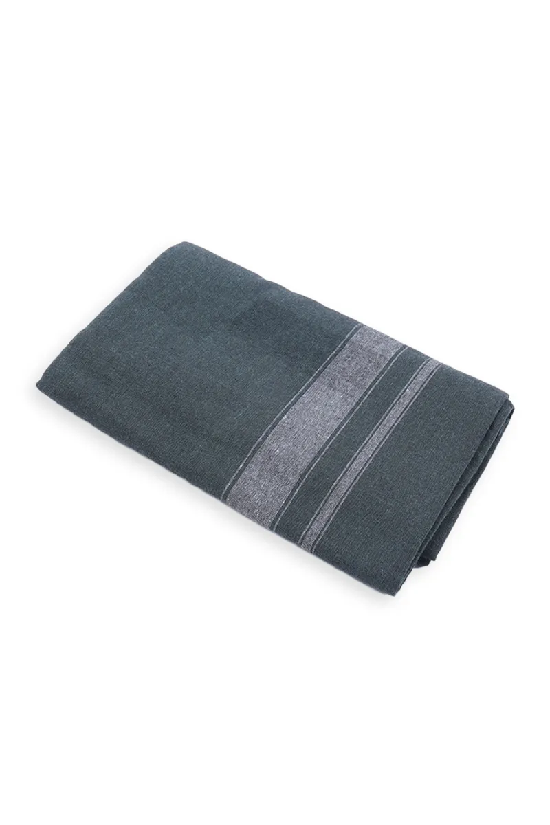 Men's Cotton Solid Dhoti with Grey Border - 2 MTR CLMDH67DAG2MTR