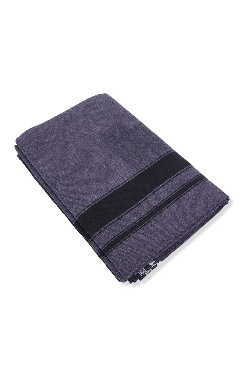 Men's Cotton Solid Dhoti with Black Border - 2 MTR CLMDH68LIG2MTR