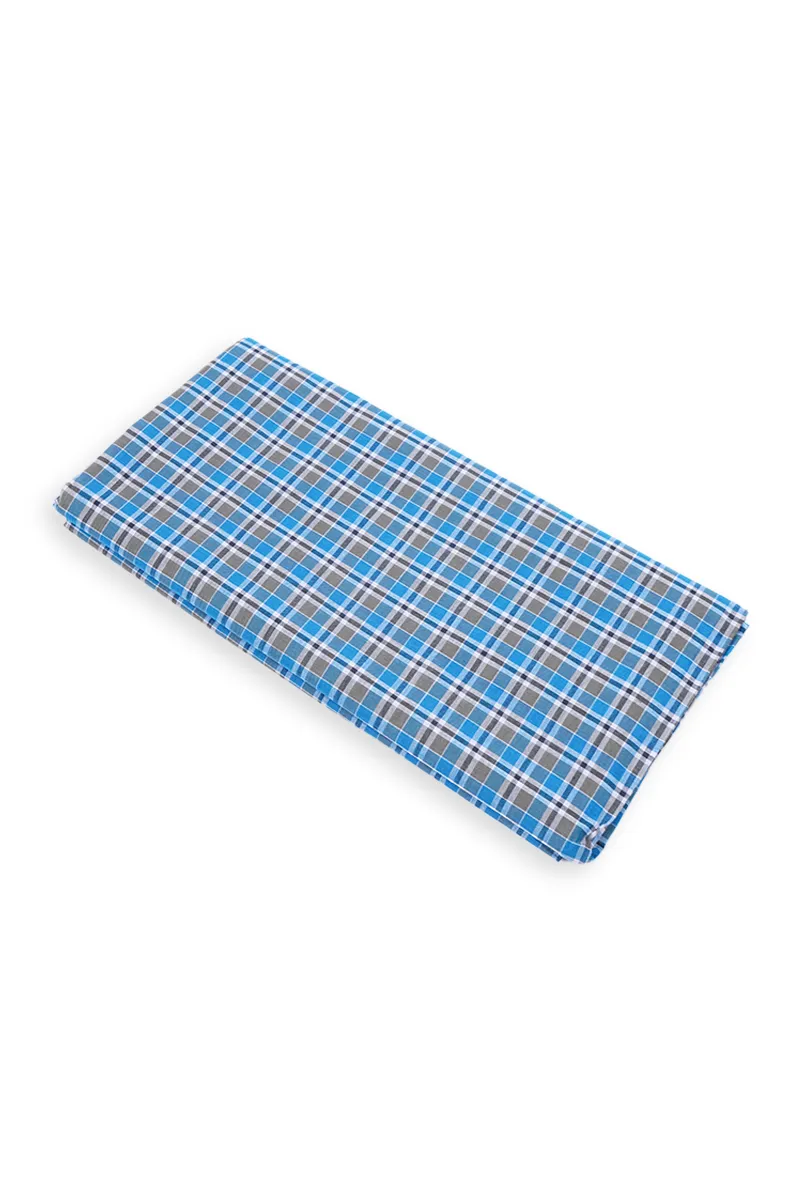 Men's Cotton Checkered Stitched Lungi - 2.20 MTR