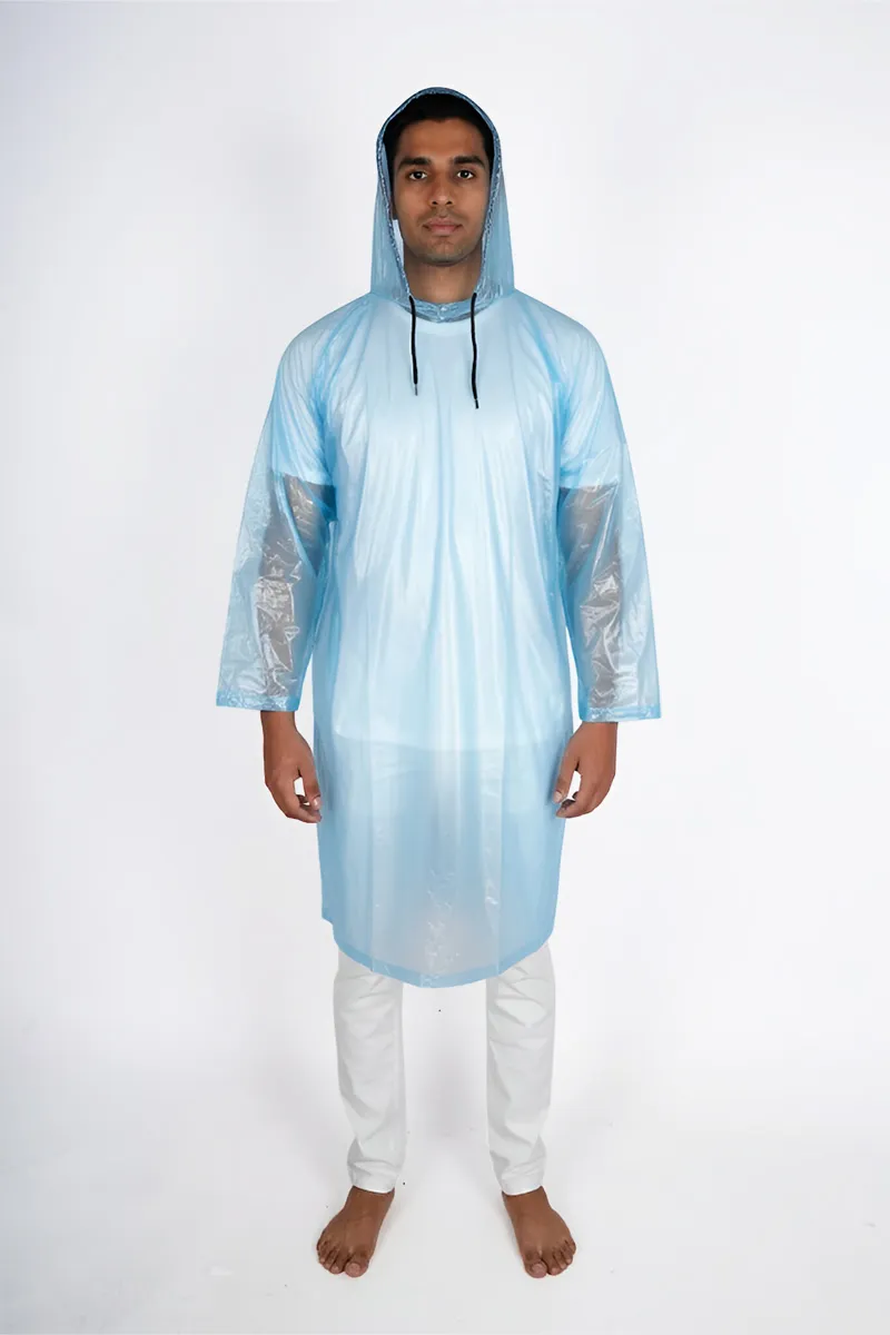 Men's Reusable PVC coated Rain Jacket CLMRJ02BLUFREE