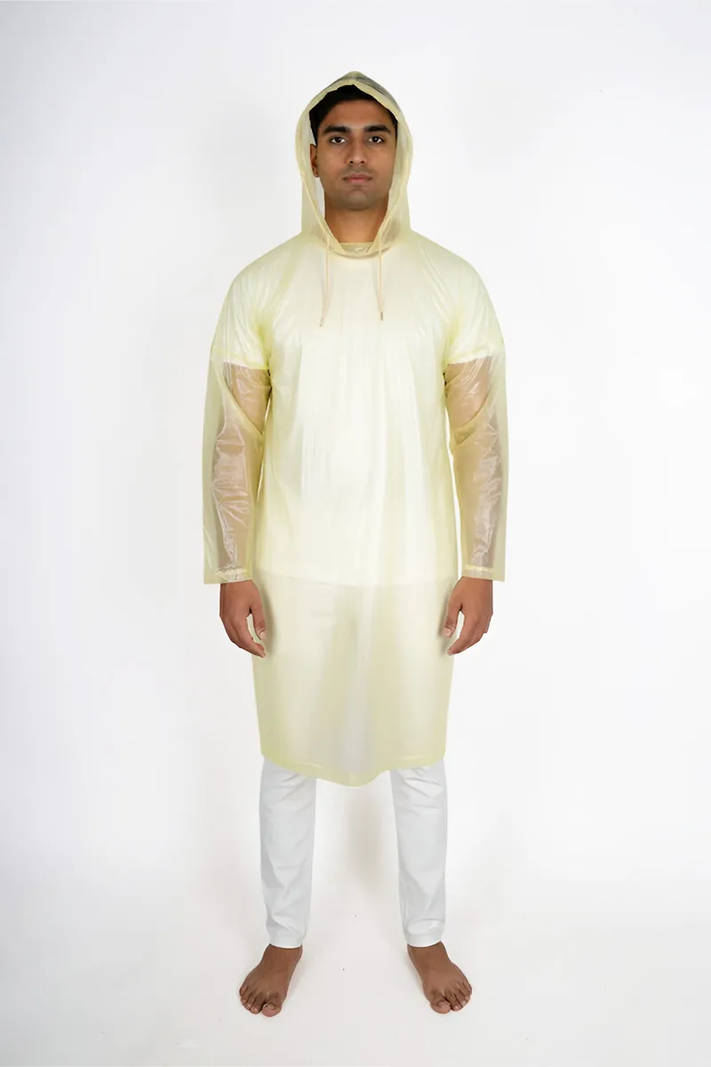 Men's Reusable PVC coated Rain Jacket CLMRJ02YELFREE