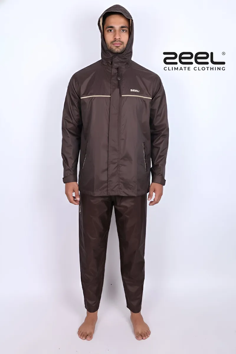 Men's Polyester Solid Raincoat Set 