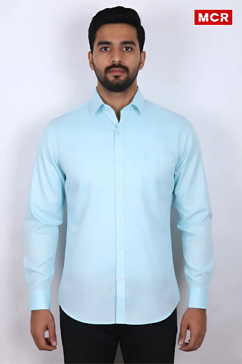 Men's Cotton Textured Full Sleeve Shirt CLMSH029AQU40