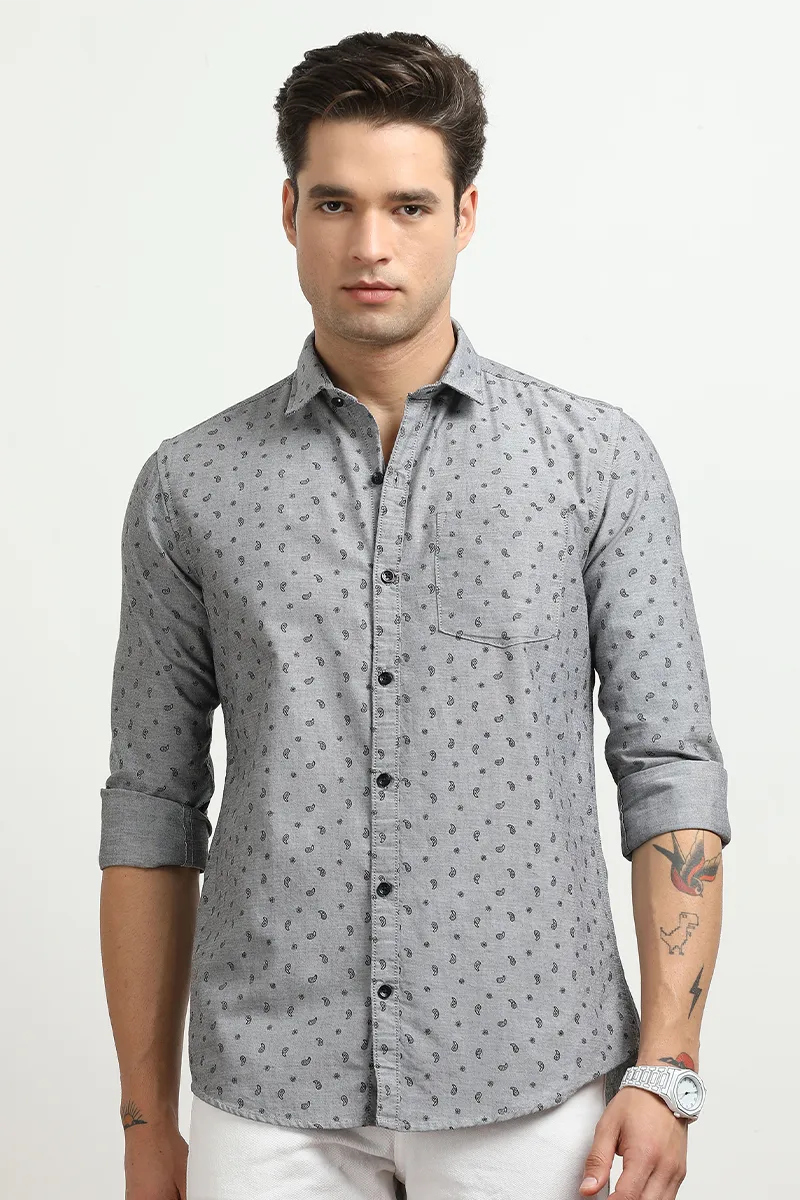 Men's Cotton Slim Fit Printed Shirt 