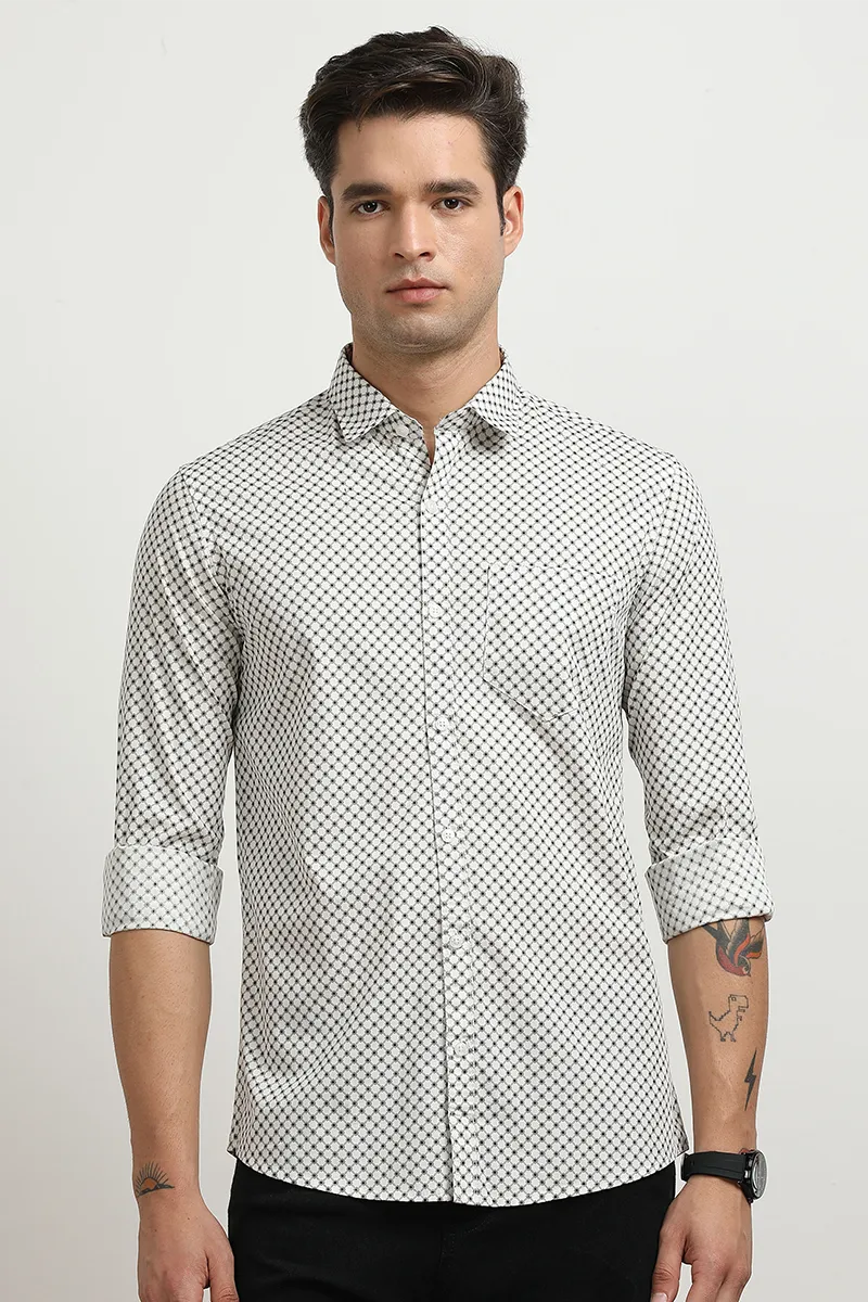 Men's Cotton Slim Fit Printed Shirt CLMSH037MULXL