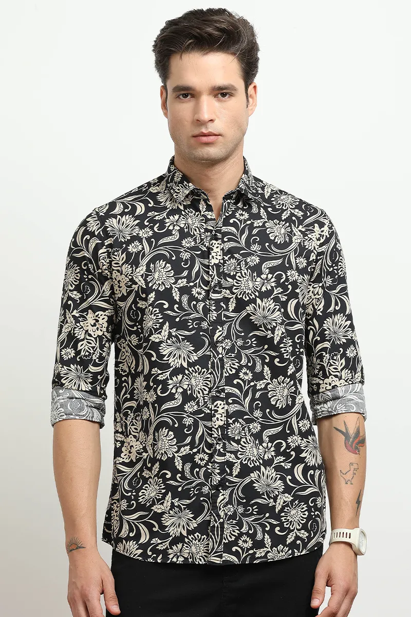 Men's Cotton Slim Fit Printed Shirt 