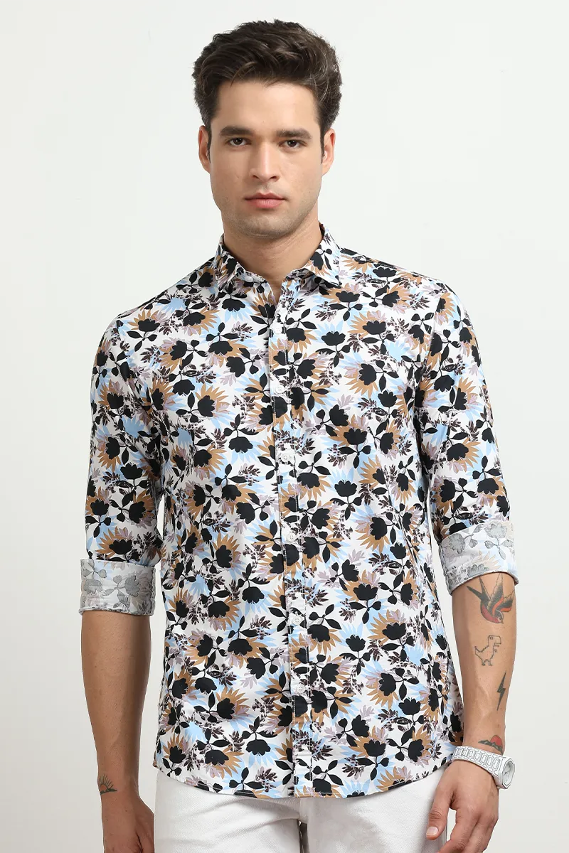 Men's Cotton Slim Fit Printed Shirt  CLMSH044MULM