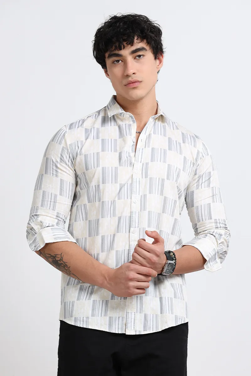 Men's Cotton Slim Fit Printed Shirt CLMSH045MULXXL