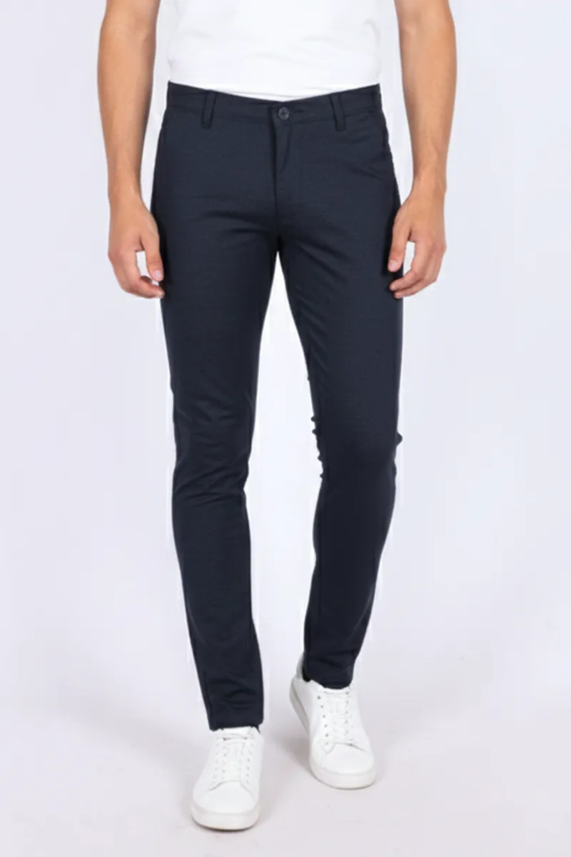 Men's Cotton Blend Regular Fit Textured Trousers