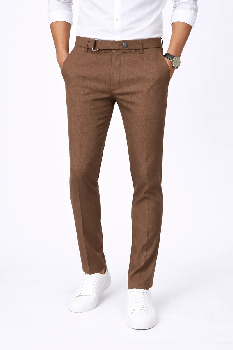 Men's Cotton Blend Solid Formal Trousers CLMT21KHA36