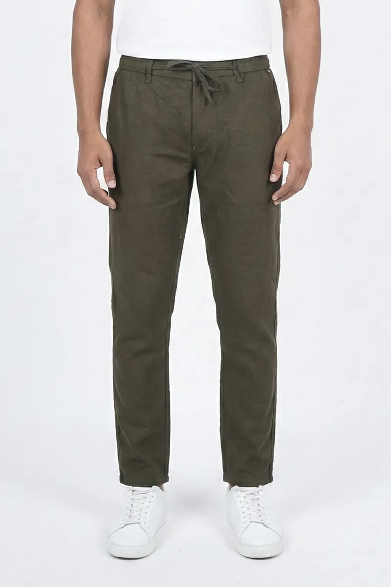 Men's Cotton Blend Regular Fit Soild Trousers