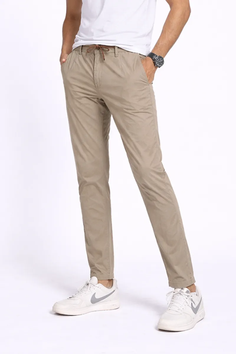 Men's Cotton Blend Regular Fit Soild Trousers