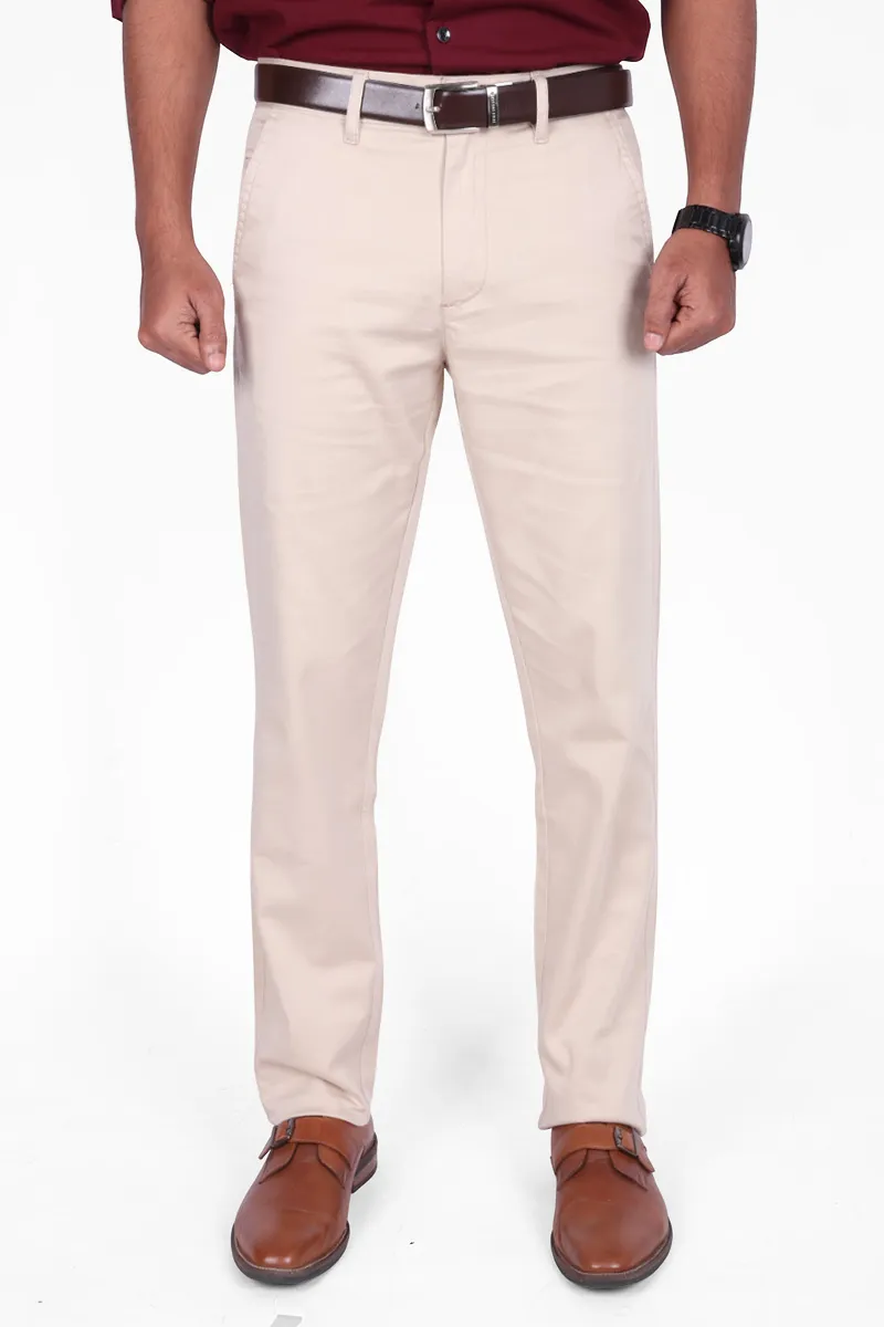 Cotton Blend Slim Fit Trousers for Men CLMTR02BEI32 Venfield