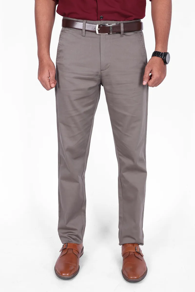 Cotton Blend Slim Fit Trousers for Men