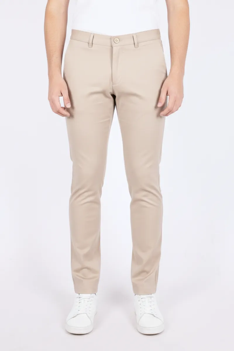 Cotton Blend Regular Fit Trousers for Men