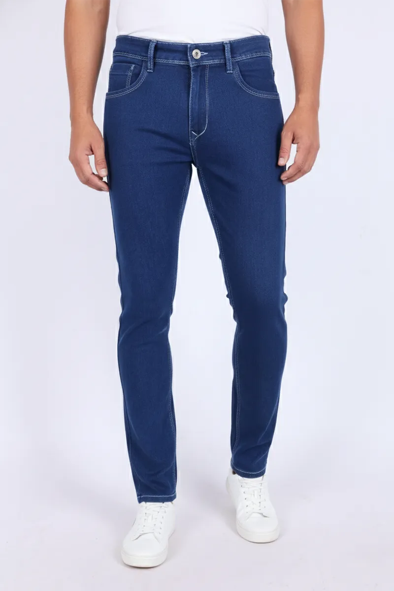 Men Cotton Blend Slim Tapered Fit Jeans