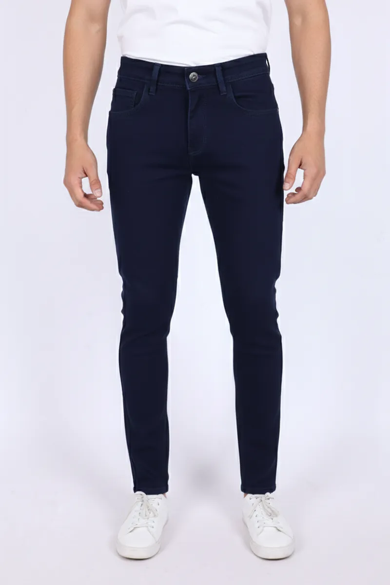 Men Cotton Blend Slim Tapered Fit Jeans