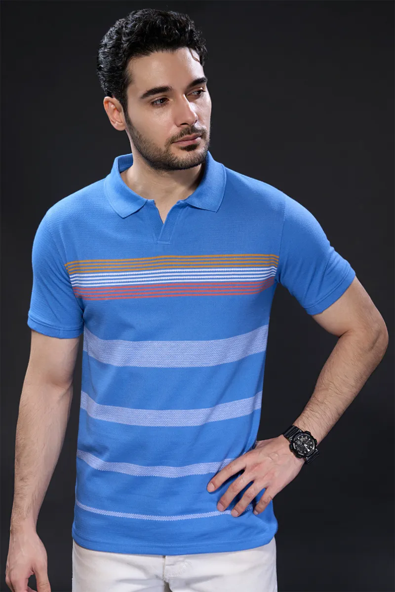 Men's Polos With Color Block Pattern