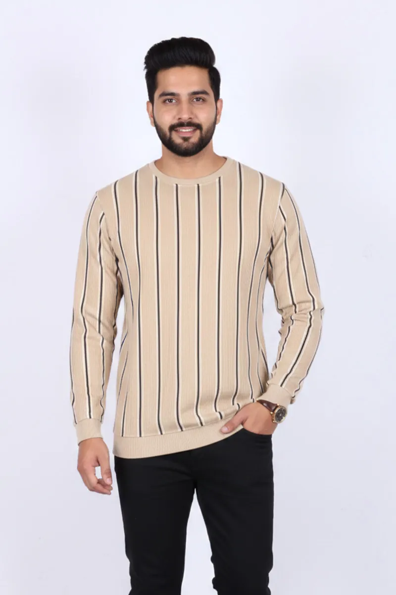 Men's Cotton Blend Round Neck Casual T-shirt CLMTS14BEI42