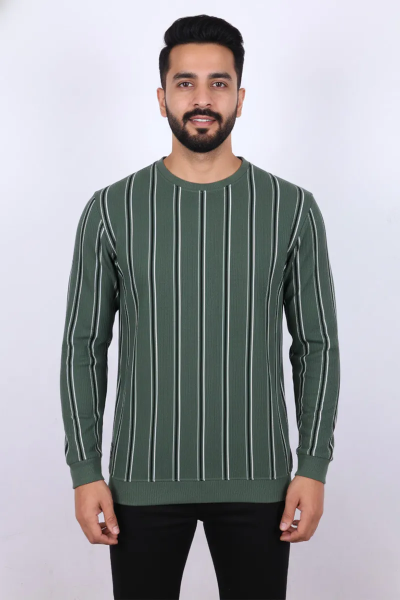 Men's Cotton Blend Round Neck Casual T-shirt CLMTS14GREE36