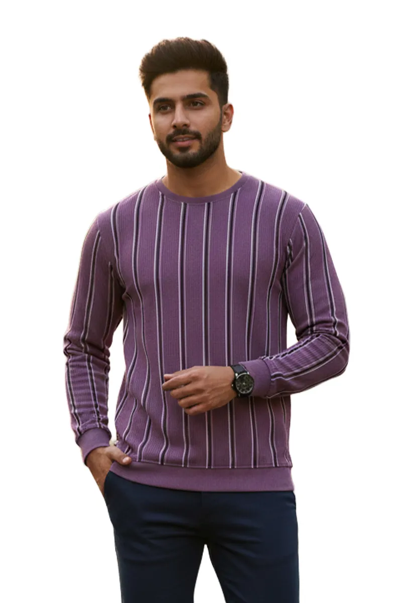 Men's Cotton Blend Round Neck Casual T-shirt CLMTS14PUR38