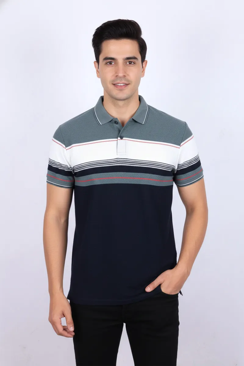Men's Cotton Blend Polo Neck Casual T-shirt CLMTS17DAR42