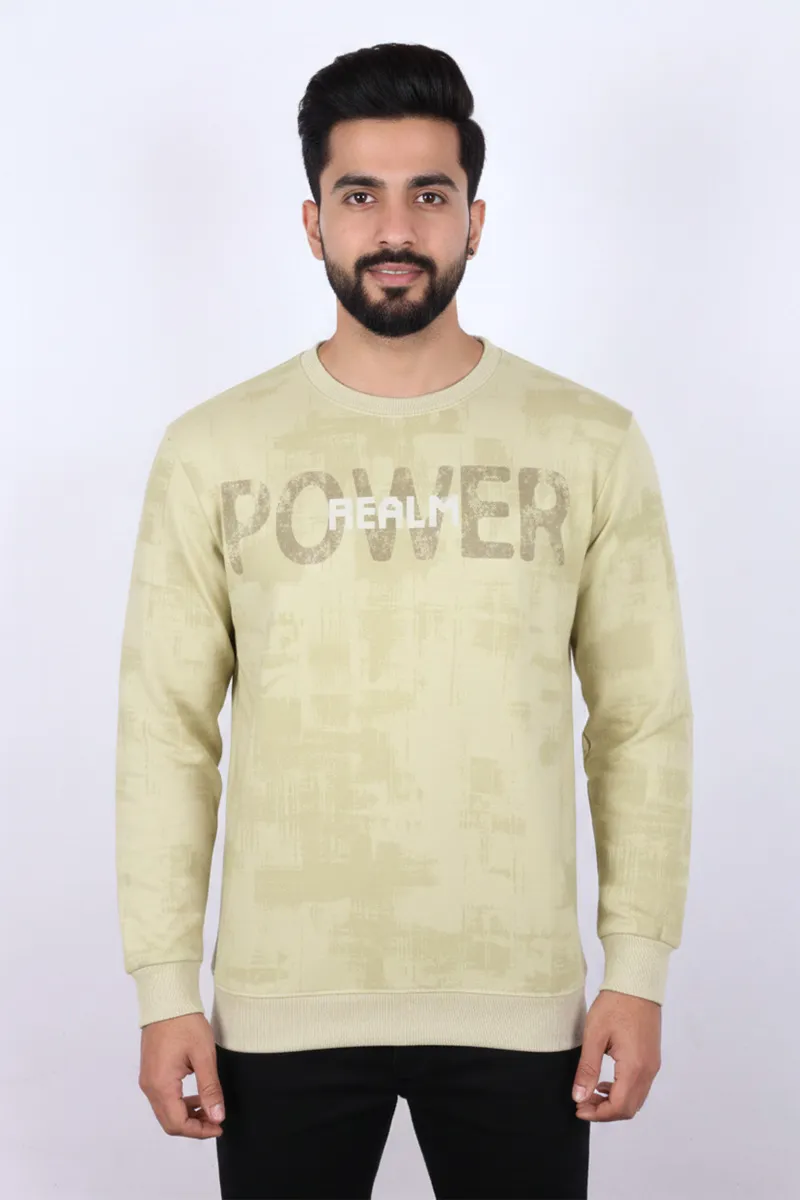 Men's Cotton Blend Self Design Casual T-shirt