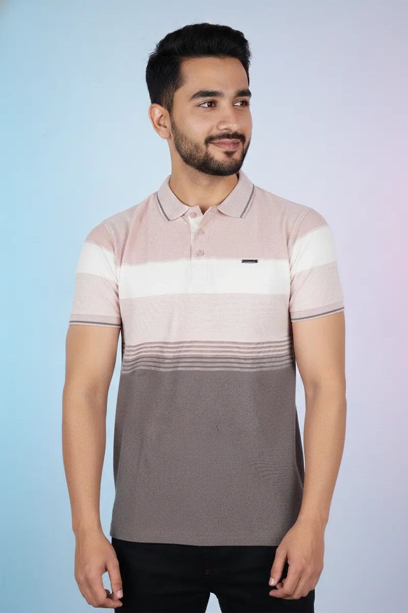Men's Cotton Polo Neck Casual T-shirt CLMTS29PEA44