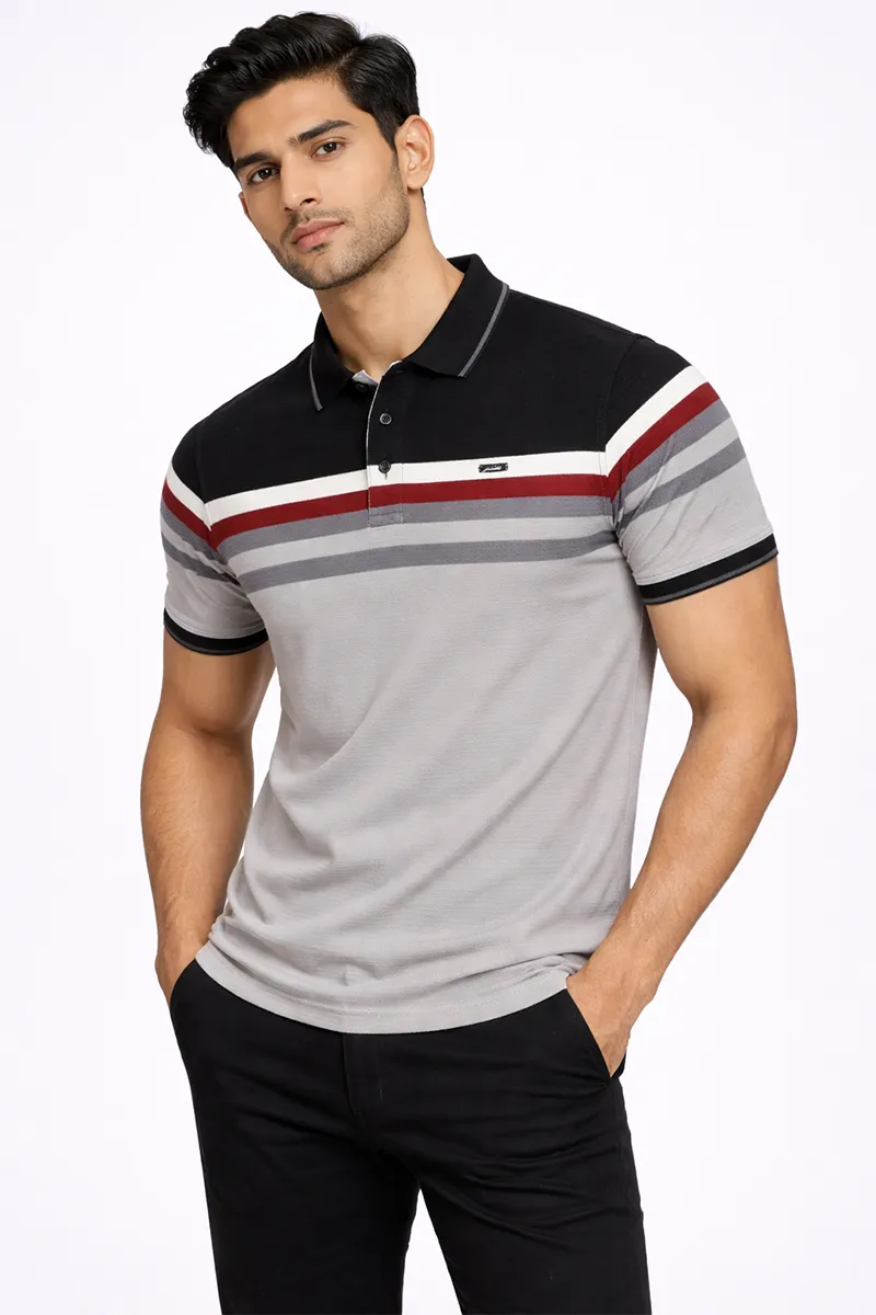 Men's Cotton Polo Neck Casual T-shirt