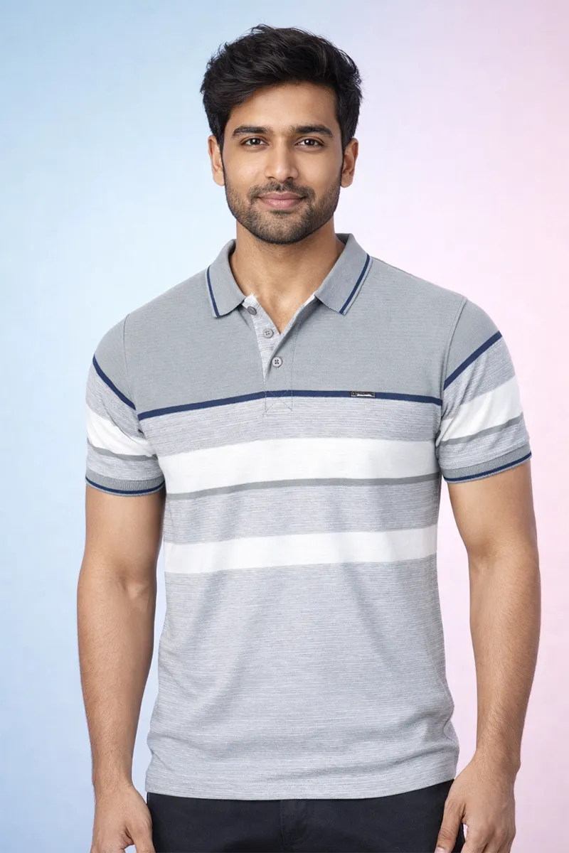 Men's Cotton Polo Neck Casual T-shirt CLMTS34SAG42