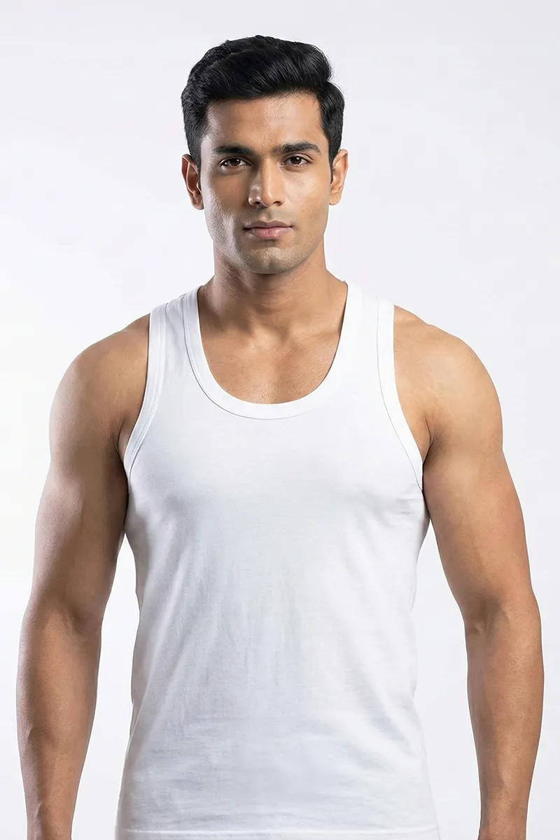 Cotton Solid Vest for Men