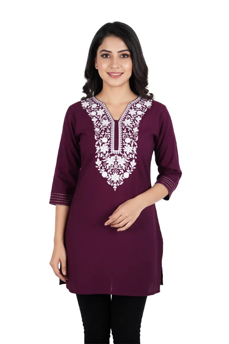 Cotton Embroidered Top for Women