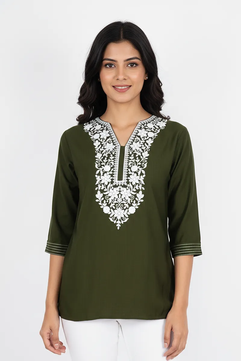 Cotton Embroidered Top for Women