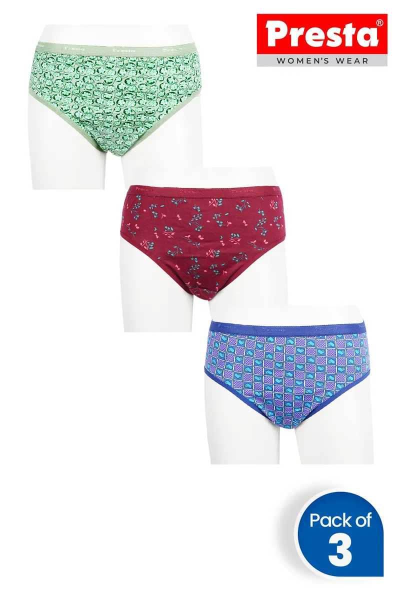 Cotton Printed Panties for Women - Pack of 3 CLW00039MUL95