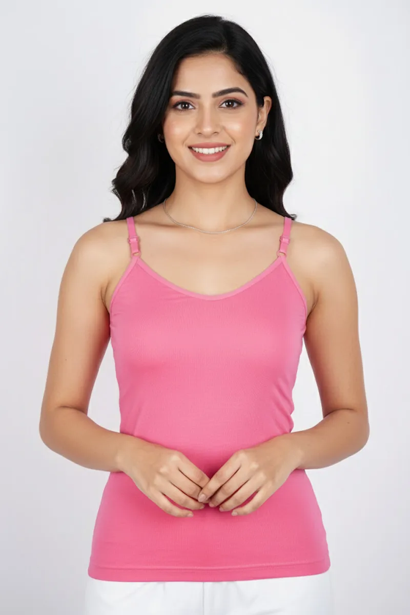 Cotton Solid Camisole for Women CLW00054BABPIN100