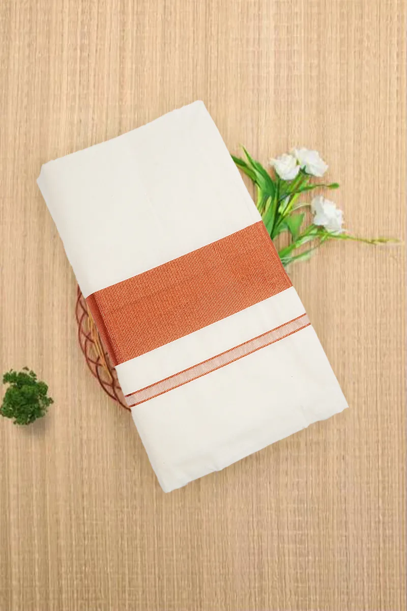 Kerala Cotton Copper Border Saree for Women