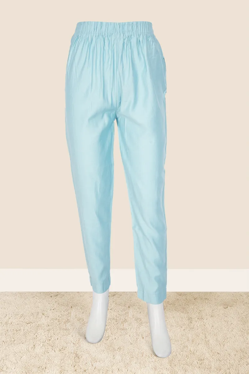 Cotton Blend Solid Kurti Pant for Women CLW00095SKYBLUXL