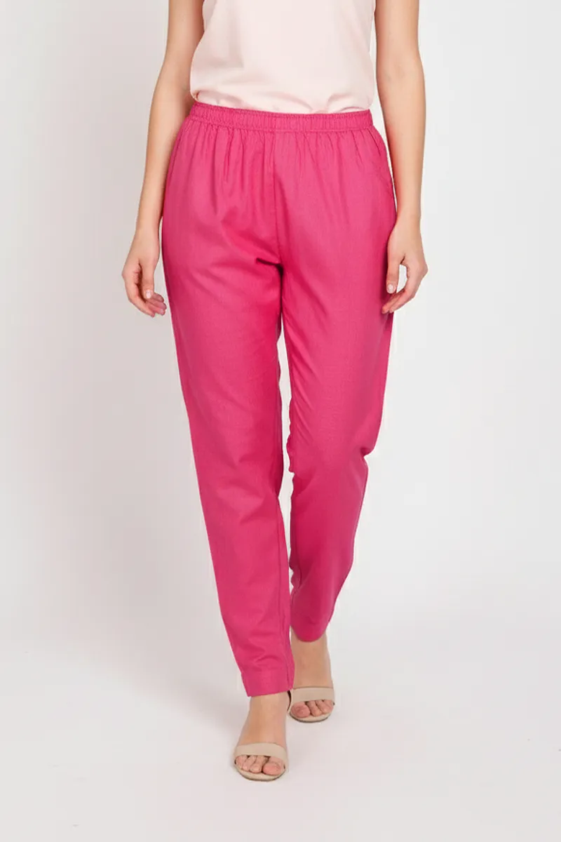 Cotton Solid Kurti Pant for Women CLW00097PINXL