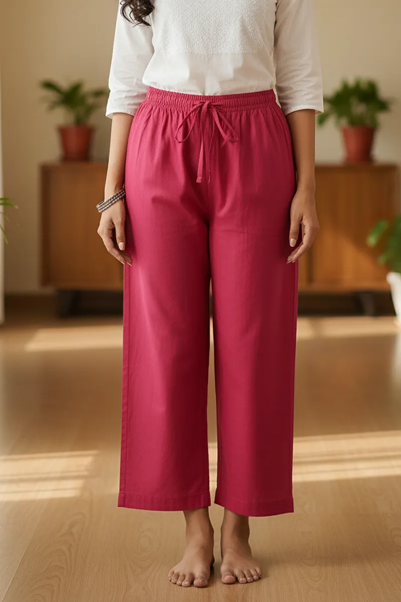 Cotton Solid Palazzo for Women CLW00098PINXL