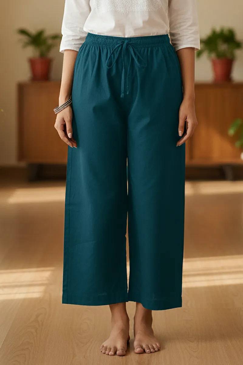 Cotton Solid Palazzo for Women CLW00098TEAXXL