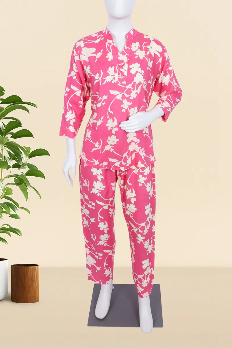 Cotton Blend Floral Printed Co-ord Set for Women 