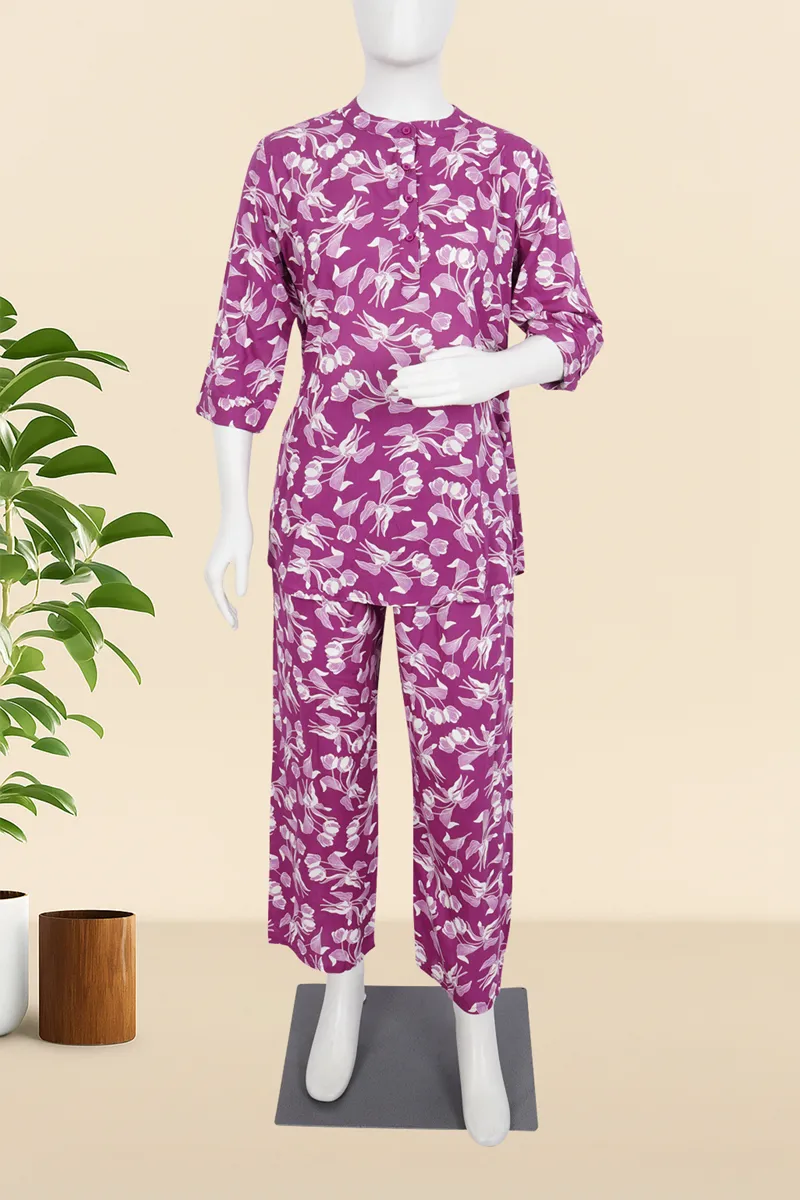 Cotton Blend Floral Printed Co-ord Set for Women 